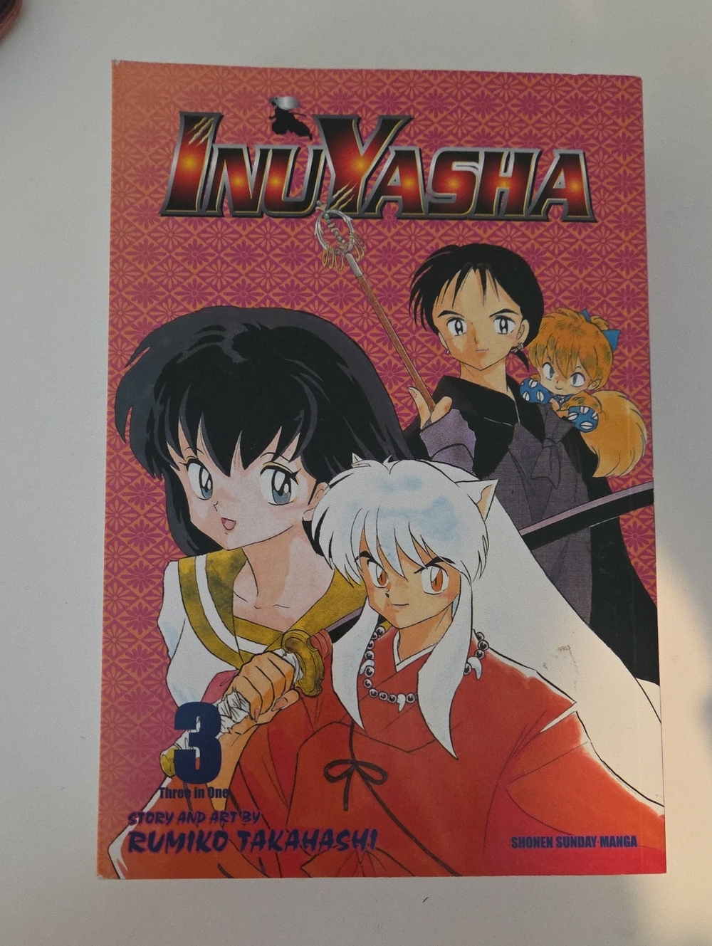 Inuyasha Volume 3 Manga Book - Red & Pink Cover